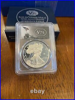 PCGS PR70 End of World War II 75th Anniversary American Eagle Silver Proof Coin