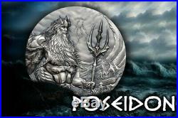 POSEIDON Sea Gods Of The World 3 Oz Silver Coin 20$ Cook Islands 2019