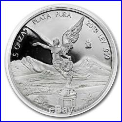 PROOF LIBERTAD MEXICO 2018 5 oz Proof Silver Coin in Capsule