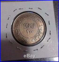 Palestine 100 Mils British Mandate Coin Year 1931 Minted 250,000. RARE