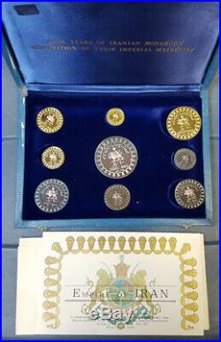 Persia 2500th Anniversary Of Persian Empire, Complete Gold & Silver Coin Set