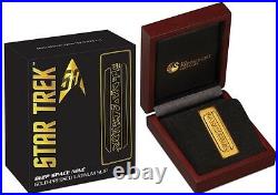 Perth Mint Star Trek Deep Space Nine Latinum 1 oz Slip Silver Gold-Plated Bar