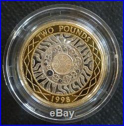 Piedfort £2 Silver Proof 2-Coin Set 1999 Hologram Rugby World Cup + 1998 SOTSOG