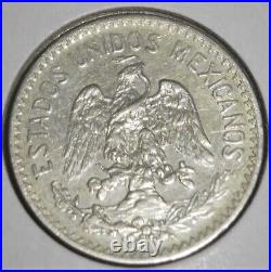 Rare High Grade 1908 Mexico. 800 Cap & Ray Silver 50 Centavos, Toned Gem