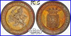 Rare & Screamingly Audacious 1880 Netherland Rampant Lion Medal Pcgs Sp65 Toned