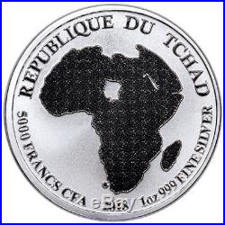 Roll of 20 2018 Republic Chad African Lion 1 oz Silver GEM BU SKU51644