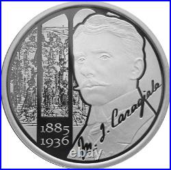 Romania 10 lei silver coin 31.1g 130 year anniversary birth of mateiu caragiale