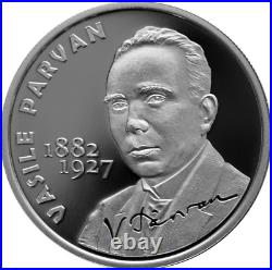 Romania 10 lei silver proof coin Vasile Pârvan 140 year anniversary BNR 2022