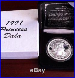 Royal Hawaiian Mint 1991 Silver Proof Princess Kaiulani CounterStamp Hawaii Dala