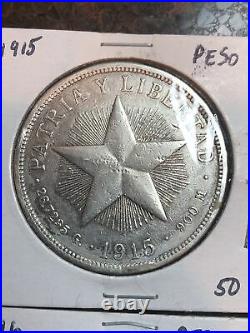SASA (2) 1915 and (2) 1916 pesos better grsdes hard to find dates