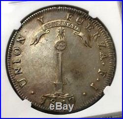 ¡¡ SCARCE! Silver coin 1 Peso independiente de Chile. 1817. F. J NGC AU