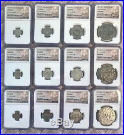 SHIP WRECK El Cazador Spanish 8 2 1 1/2 Real Silver Coin NGC 4 Coin Bulk Set