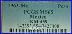 SPECIAL SALE 1963-Mo PCGS MS65 MEXICO PESO KM#459