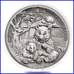 Sale Price 2017 8 oz Silver Panda Fiji $5 Coin. 999 Fine Antiqued High Relief