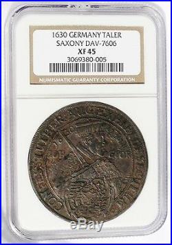 Saxony 1630 Augsburg Confession Centennial Silver Thaler NGC XF45