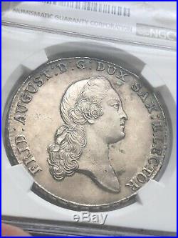 Saxony 1774 Friedrich August Silver Thaler NGC MS62 Top Pop Coin High Relief