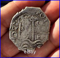 Scarce Silver Cob 8 Reales Of Carlos Ii. Mint Potosi. Assayer C. 1679