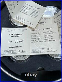 Set Of 4 France 2013 Tour De France Silver Coins