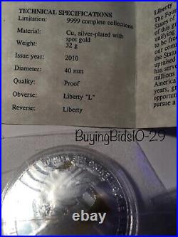 Silver Gold Coin Statue of Liberty Certificated Enlightening the world 2 coins