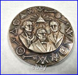 Sterling Silver Mexico Medal. A La Masoneria Del Continente Americano