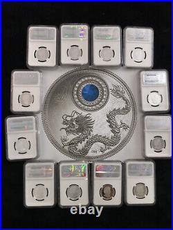 Swarovski Birthstone Crystals in Silver Proof Coins 2016 Jan-Dec ALL 12 MONTHS