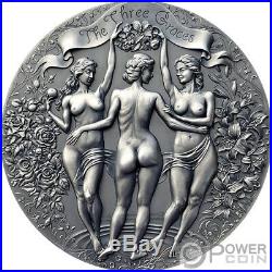THREE GRACES Celestial Beauty 2 Oz Silver Coin 2000 Francs Cameroon 2020