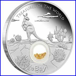 Treasures of the World Australia 2014 1oz Silver Proof Locket Coin with Gold