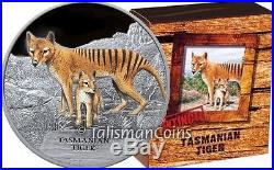 Tuvalu 2011 Endangered + Extinct #1 Tasmanian Tiger $1 Pure Silver Proof Color