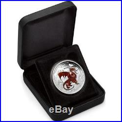 Tuvalu 2012 1$ Dragons of Legend Red Welsh Dragon 1Oz Silver. 999 Coin