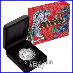 Tuvalu 2016 Ancient Chinese Mythical Creatures $1 1 Oz High Relief Silver Proof