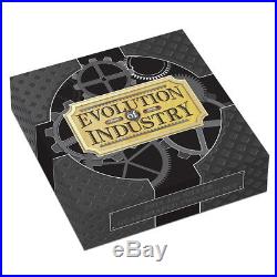Tuvalu 2018 Evolution of Industry 2-Coin Antiqued $1 1 Oz Silver Gear-Shaped Set