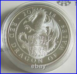 United Kingdom 2 Pounds 2018 Queen's Beasts Red Dragon Wales 1 Oz Silver Proof