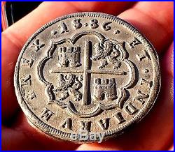¡¡ VERY RARE! 8 REALES OF PHILIP II. MINT SEGOVIA (Spain) YEAR 1586. KEY DATE