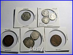 VINTAGE Lot of 8 CARIBBEAN and ASIAN coins World Foreign Coins #02 (1910- 1948)