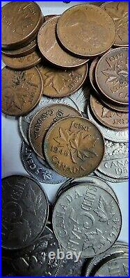 Various Silver Canadian Coins, 1920's, 30's, 50's & 60's. See Description