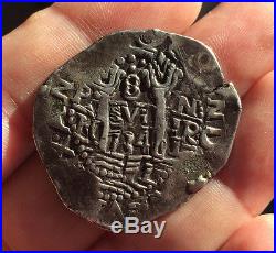 ¡¡ Very Scarce! Silver Cob 8 Reales Of Philip V. Lima. 1734. N