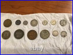 Vintage US & Foreign Coins LOT of 13 Many silver! Circulated-Uncertified