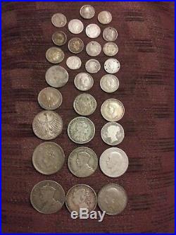Vintage World Silver Foreign Coin Lot! Nice Assorted Mix Of Coins