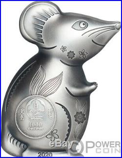 WITTY MOUSE Lunar Year 1 Oz Silver Coin 1000 Togrog Mongolia 2020