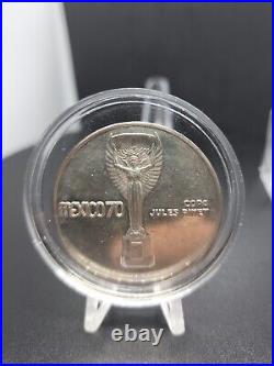 WORLD CUP 1970 MEXICO VERY RARE JULES RIMET 23grm SILVER MEDAL NICE