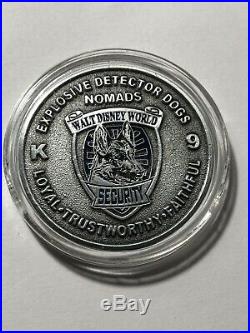 Walt Disney World Security Explosive Detector Dogs K9 Nomads Silver Coin Rare